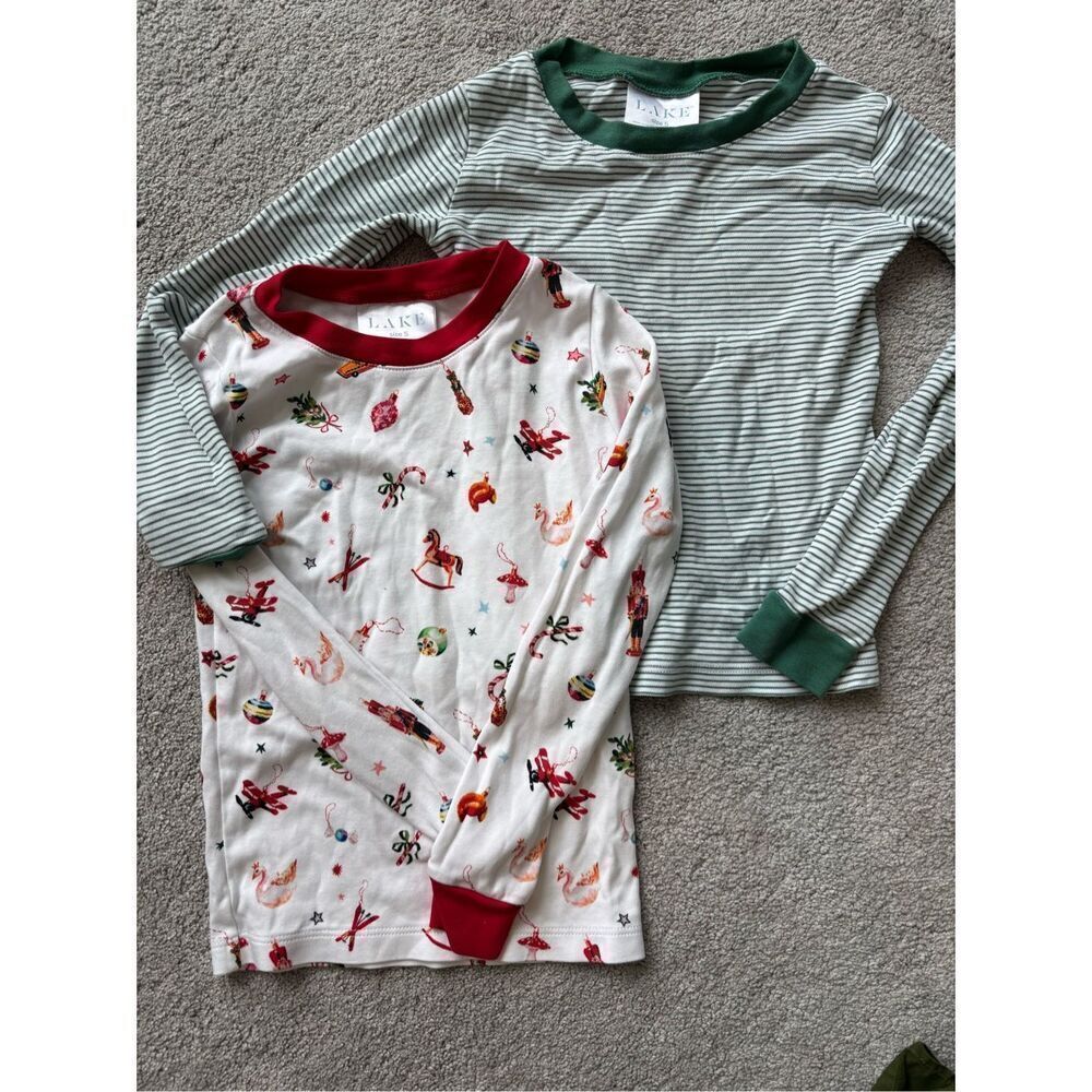 (2) LAKE kids Pima cotton pj top $80 Sz 5 C47